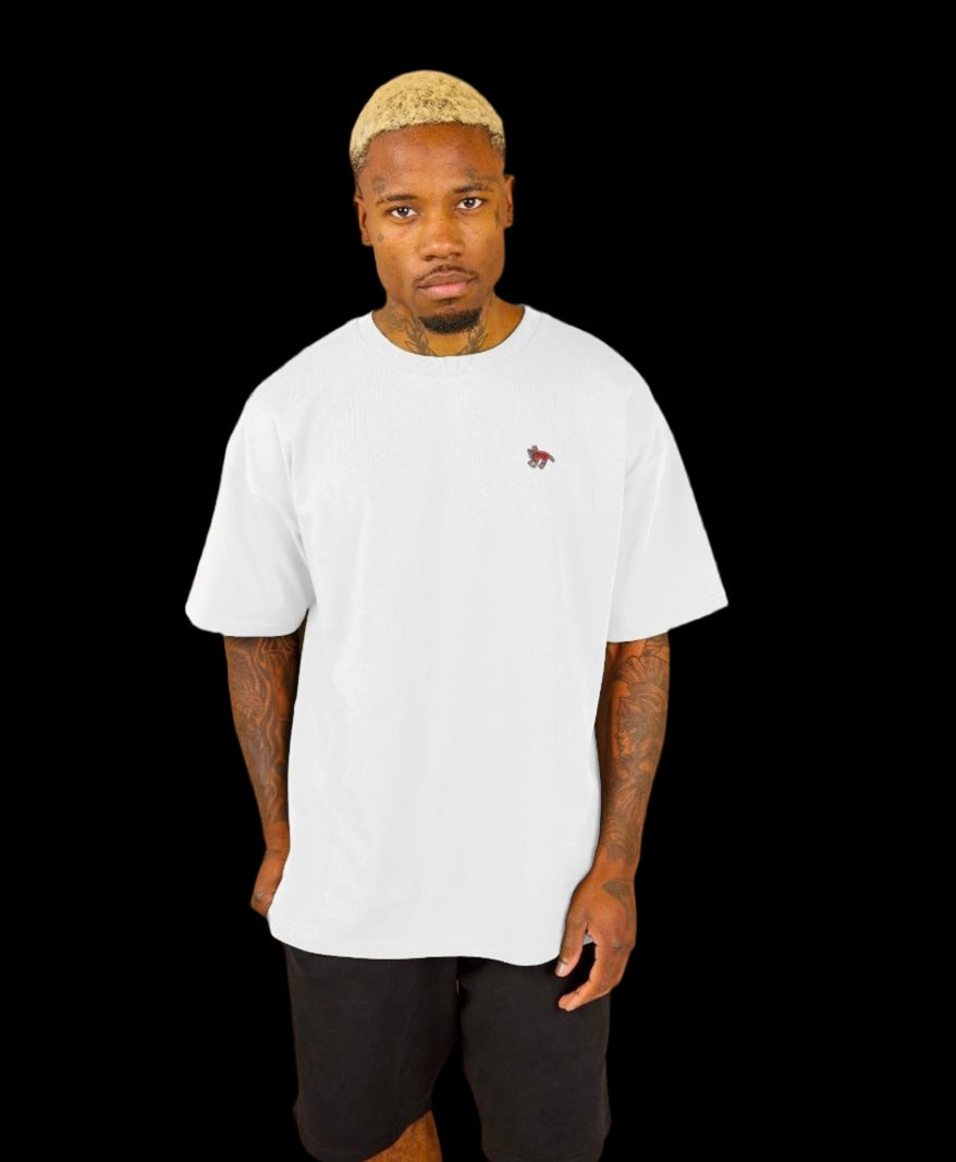 "ALL WE HAVE IS NOW" MEN'S OVERSIZED TEE (REVERSE GRAPHIC) IN WHITE