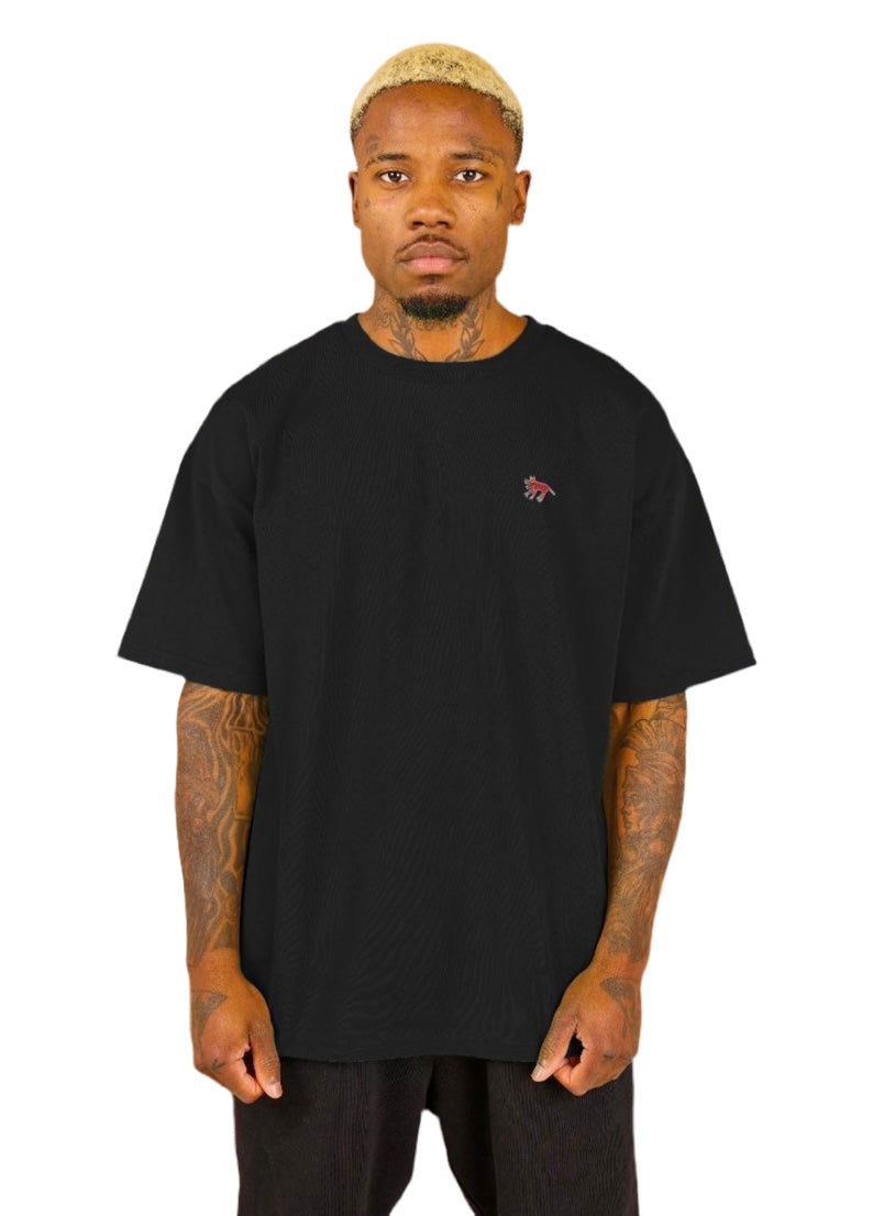 "NO RISK, NO STORY" MEN'S  OVERSIZED TEE (REVERSE GRAPHIC) IN BLACK